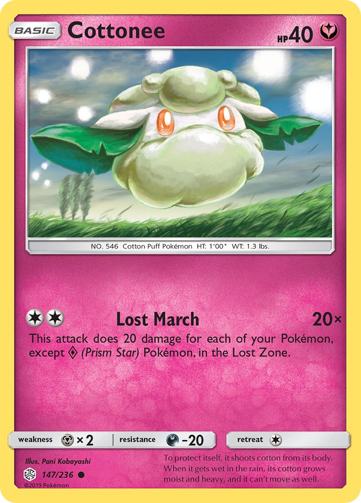 Cottonee (147/236) [Sun & Moon: Cosmic Eclipse] - Dark Crystal Cards