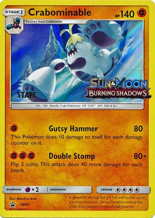 Crabominable (SM47) (Staff Prerelease Promo) [Sun & Moon: Black Star Promos] - Dark Crystal Cards