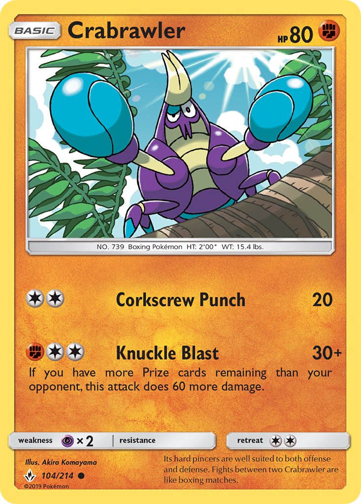 Crabrawler (104/214) [Sun & Moon: Unbroken Bonds] - Dark Crystal Cards