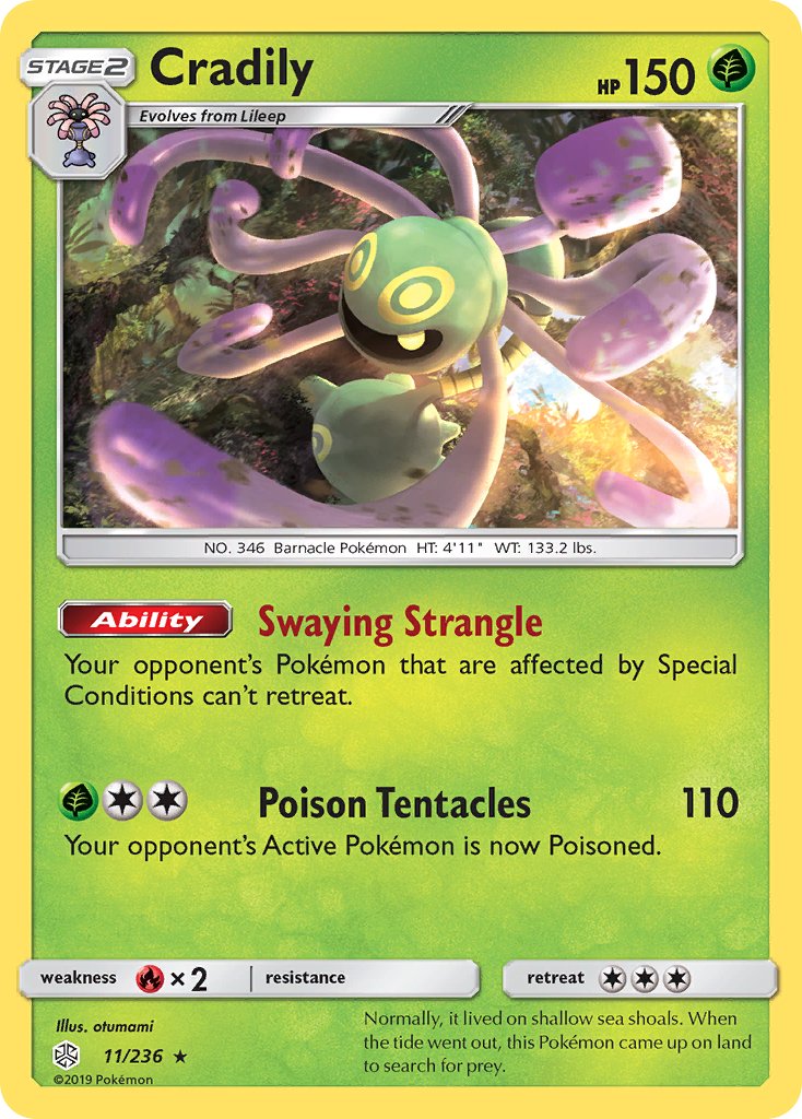 Cradily (11/236) [Sun & Moon: Cosmic Eclipse] - Dark Crystal Cards