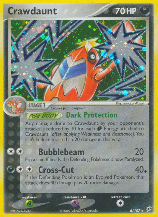 Crawdaunt (6/107) [EX: Deoxys] - Dark Crystal Cards