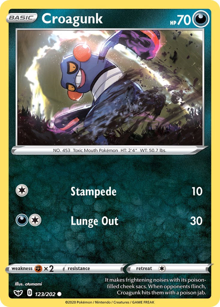 Croagunk (123/202) [Sword & Shield: Base Set] - Dark Crystal Cards