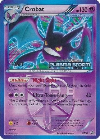 Crobat Team Plasma (BW51) (Staff Prerelease Promo) [Black & White: Black Star Promos] - Dark Crystal Cards