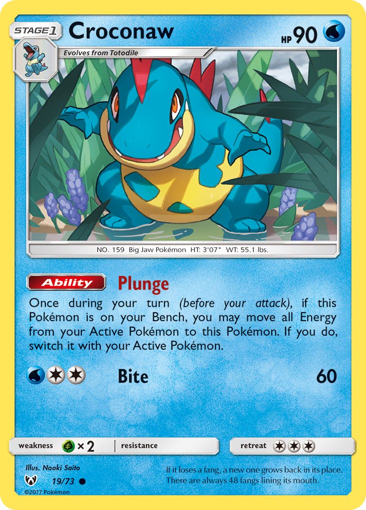 Croconaw (19/73) [Sun & Moon: Shining Legends] - Dark Crystal Cards