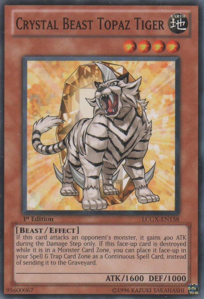 Crystal Beast Topaz Tiger [LCGX - EN158] Common - Dark Crystal Cards