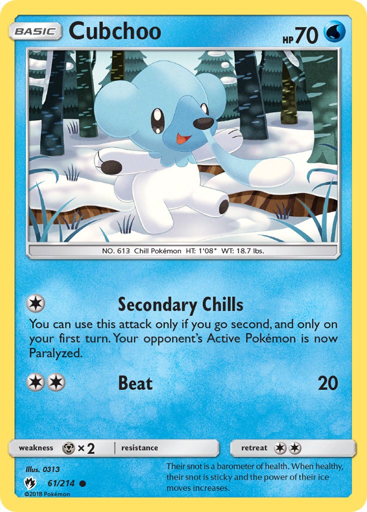 Cubchoo (61/214) [Sun & Moon: Lost Thunder] - Dark Crystal Cards