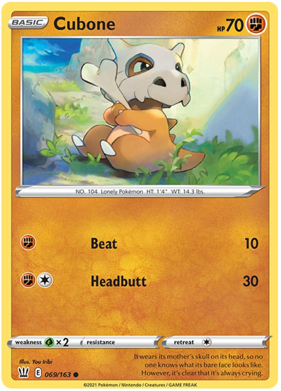 Cubone (069/163) [Sword & Shield: Battle Styles] - Dark Crystal Cards