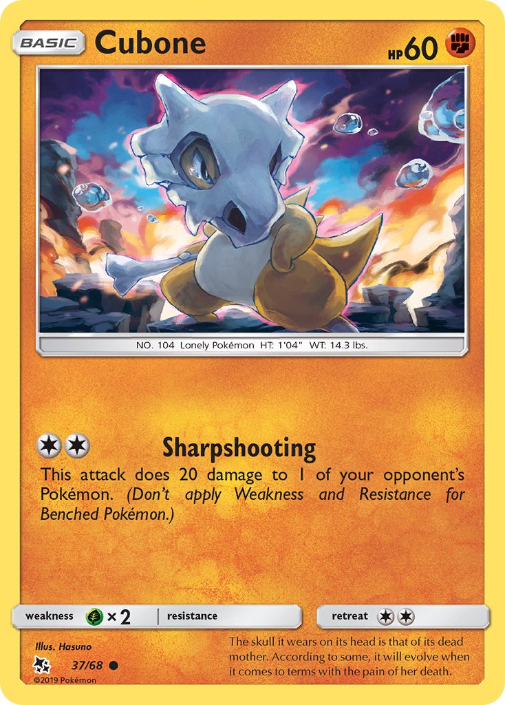 Cubone (37/68) [Sun & Moon: Hidden Fates] - Dark Crystal Cards