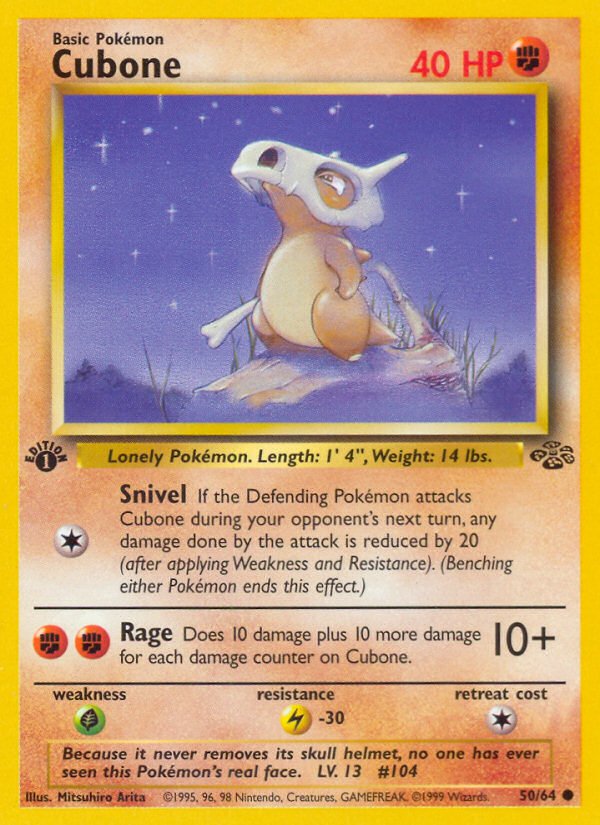 Cubone (50/64) [Jungle 1st Edition] - Dark Crystal Cards