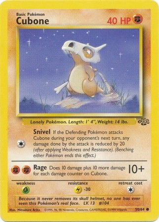 Cubone (50/64) [Jungle Unlimited] - Dark Crystal Cards