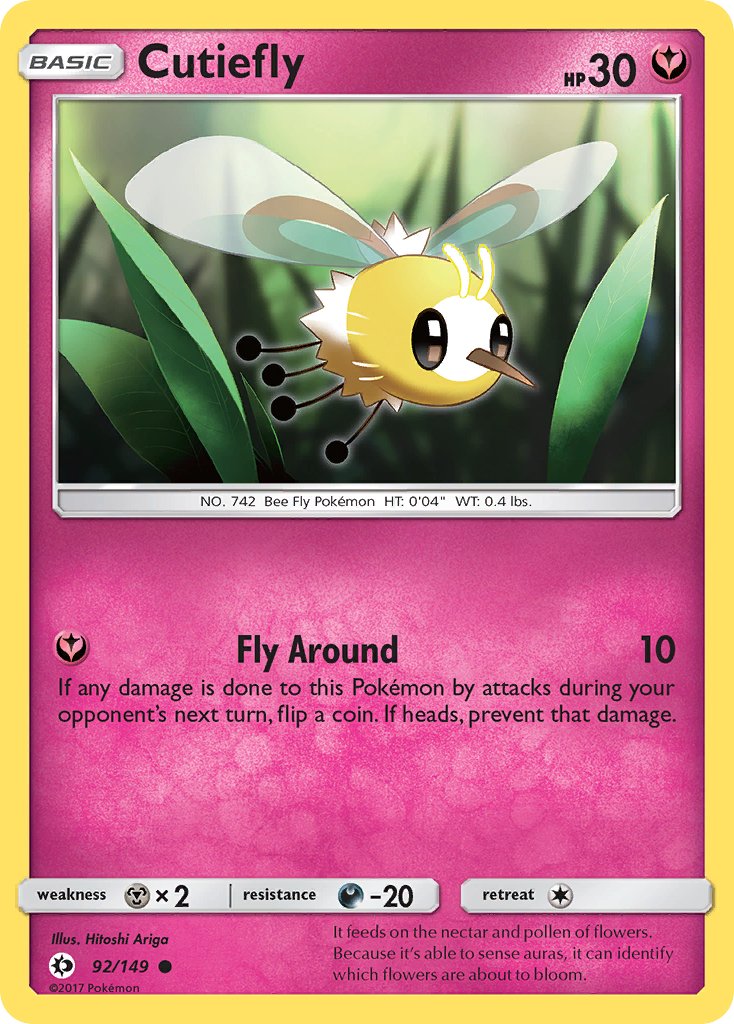 Cutiefly (92/149) [Sun & Moon: Base Set] - Dark Crystal Cards