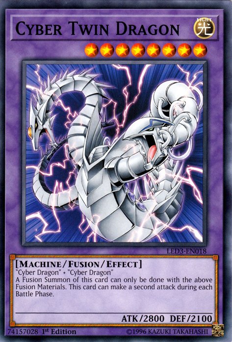 Cyber Twin Dragon [LED3 - EN018] Common - Dark Crystal Cards