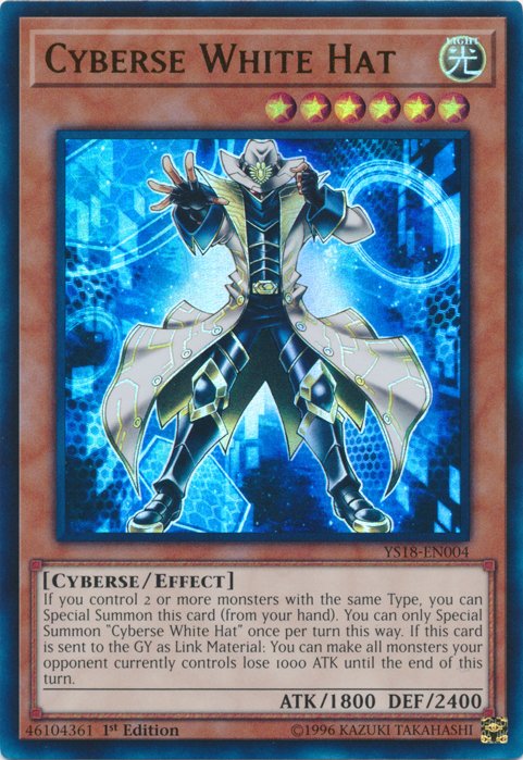 Cyberse White Hat [YS18 - EN004] Ultra Rare - Dark Crystal Cards