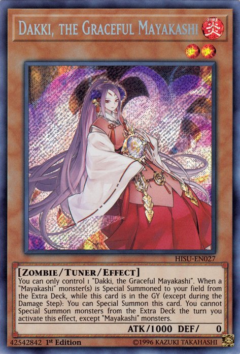 Dakki, the Graceful Mayakashi [HISU - EN027] Secret Rare - Dark Crystal Cards