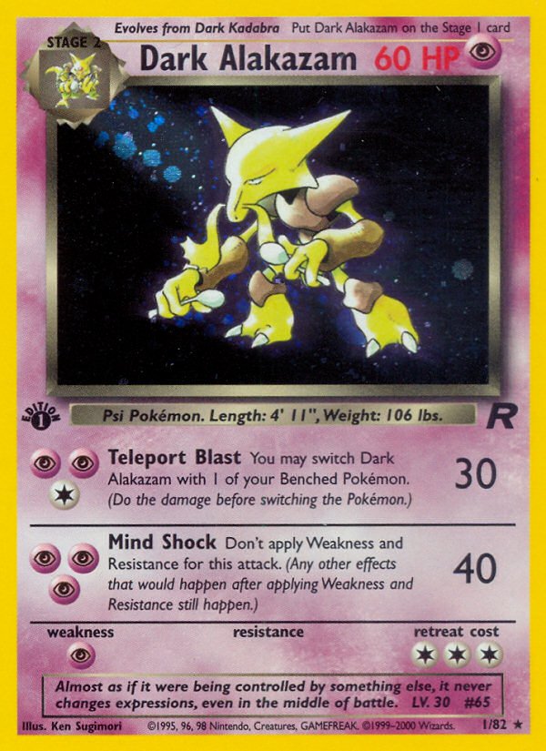 Dark Alakazam (1/82) [Team Rocket 1st Edition] - Dark Crystal Cards