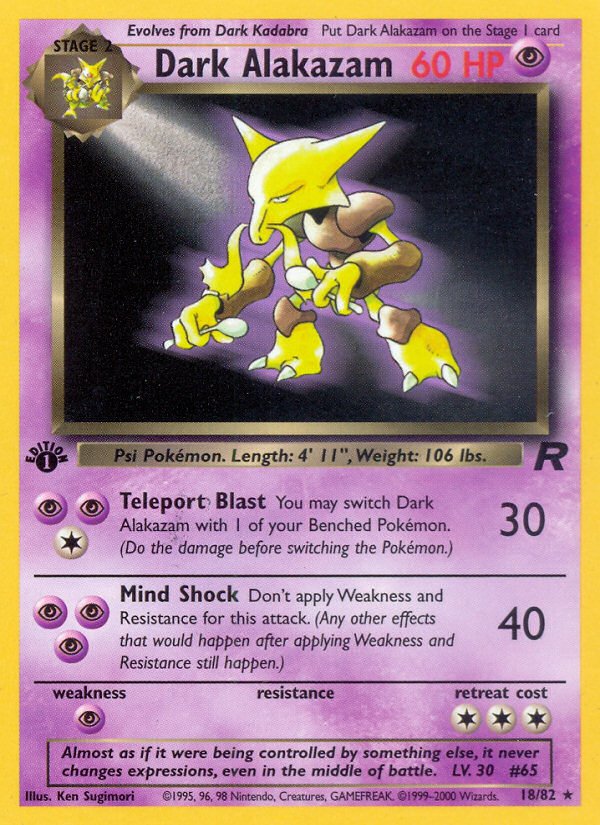 Dark Alakazam (18/82) [Team Rocket 1st Edition] - Dark Crystal Cards