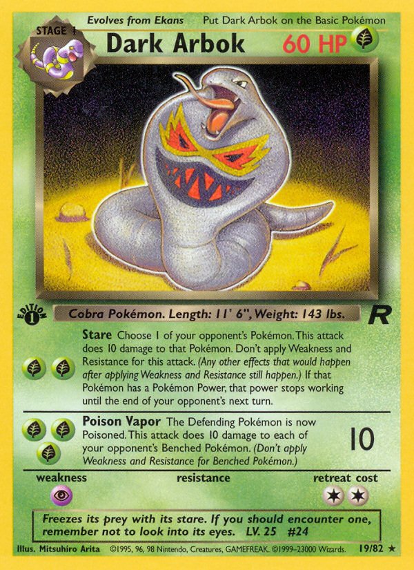 Dark Arbok (19/82) [Team Rocket 1st Edition] - Dark Crystal Cards