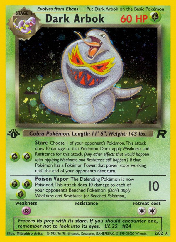 Dark Arbok (2/82) [Team Rocket 1st Edition] - Dark Crystal Cards