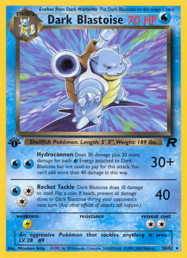 Dark Blastoise (20/82) [Team Rocket 1st Edition] - Dark Crystal Cards