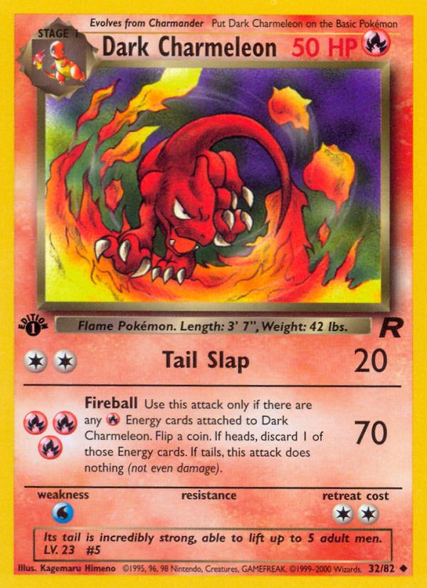 Dark Charmeleon (32/82) [Team Rocket 1st Edition] - Dark Crystal Cards