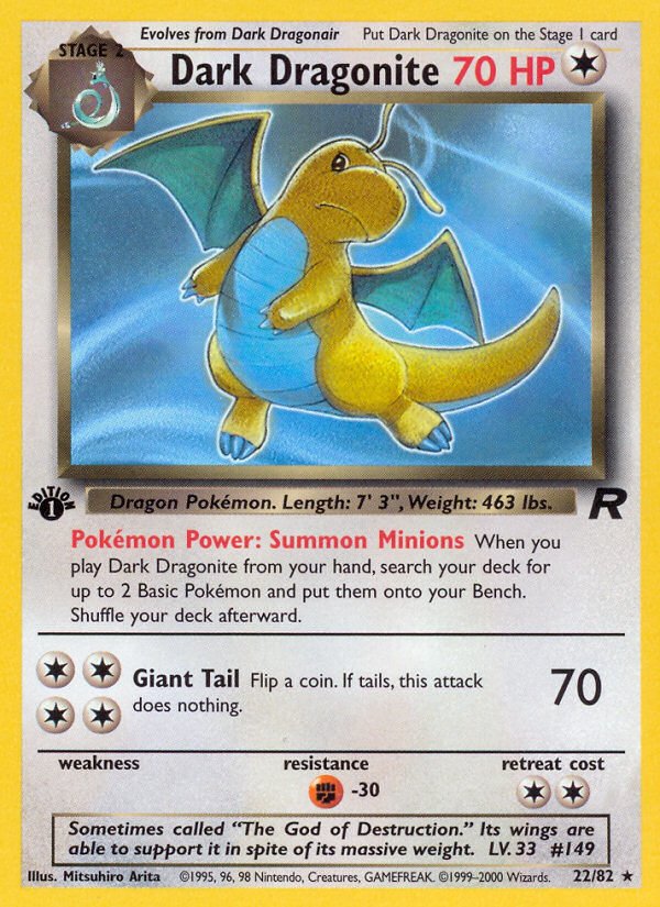 Dark Dragonite (22/82) [Team Rocket 1st Edition] - Dark Crystal Cards