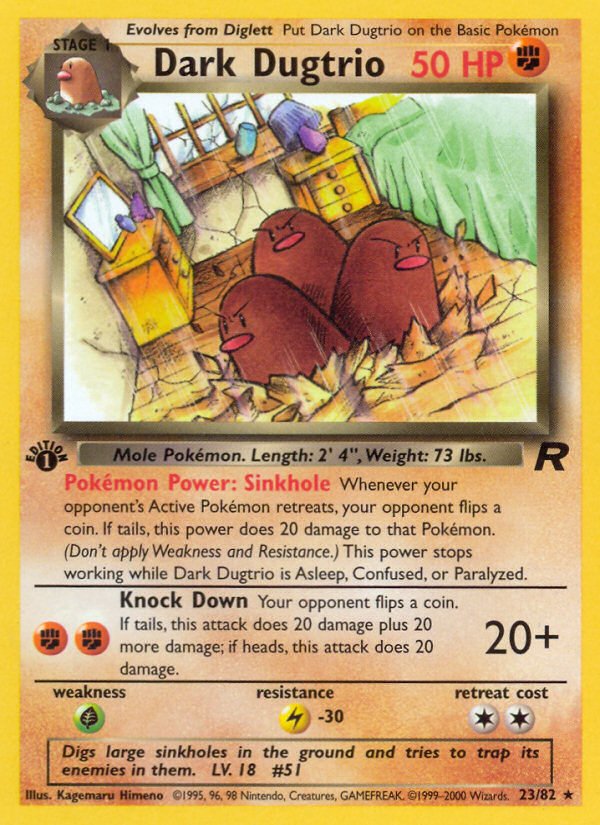 Dark Dugtrio (23/82) [Team Rocket 1st Edition] - Dark Crystal Cards