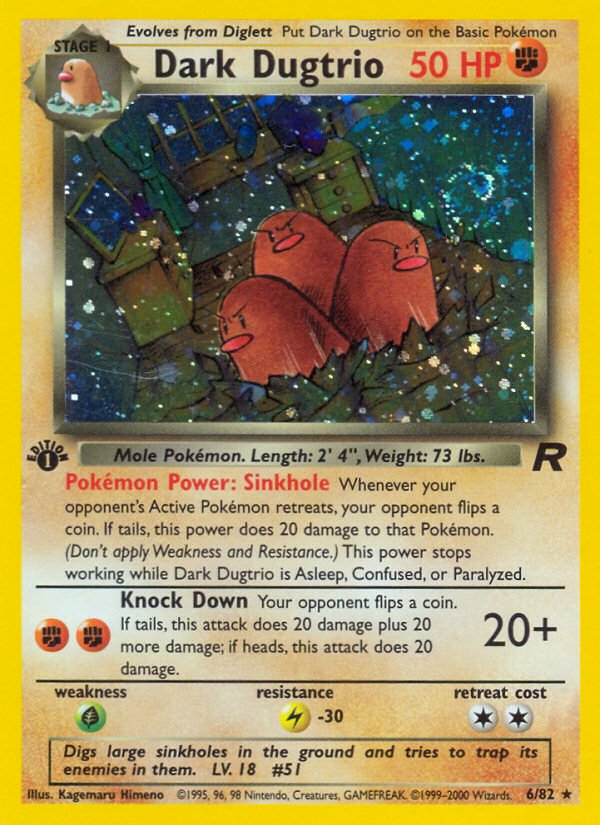 Dark Dugtrio (6/82) [Team Rocket 1st Edition] - Dark Crystal Cards