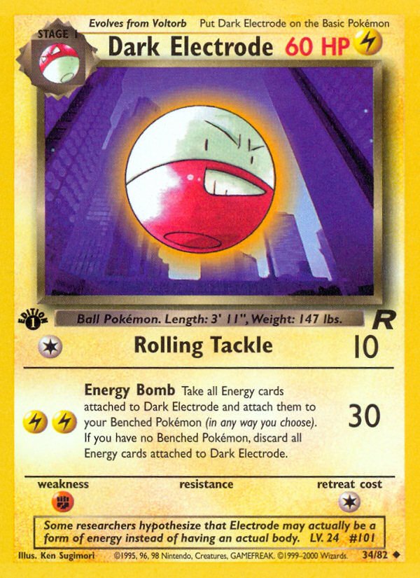 Dark Electrode (34/82) [Team Rocket 1st Edition] - Dark Crystal Cards