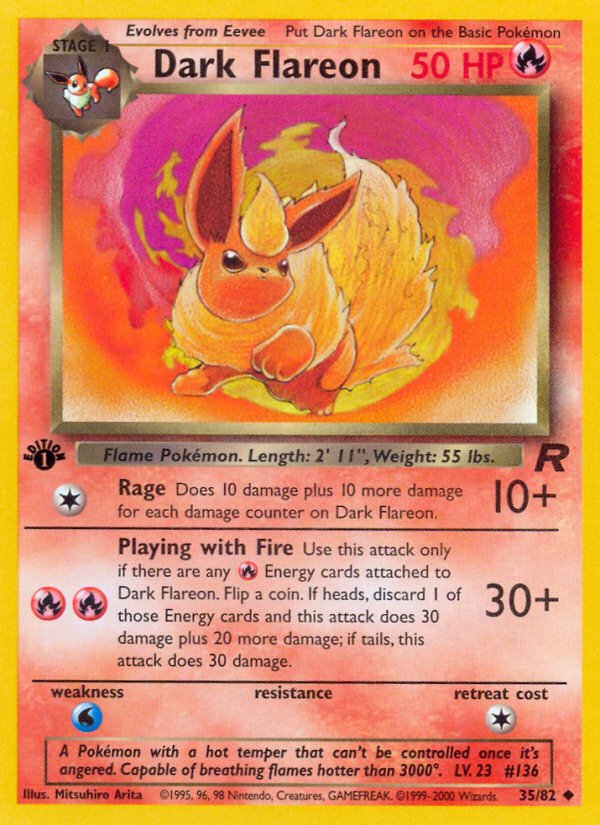 Dark Flareon (35/82) [Team Rocket 1st Edition] - Dark Crystal Cards