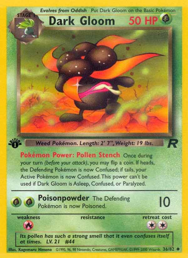 Dark Gloom (36/82) [Team Rocket 1st Edition] - Dark Crystal Cards