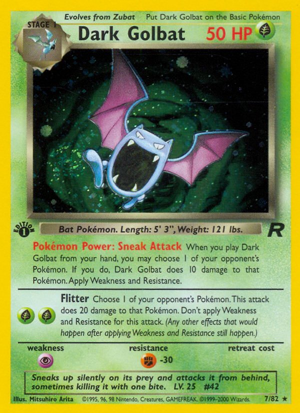 Dark Golbat (7/82) [Team Rocket 1st Edition] - Dark Crystal Cards