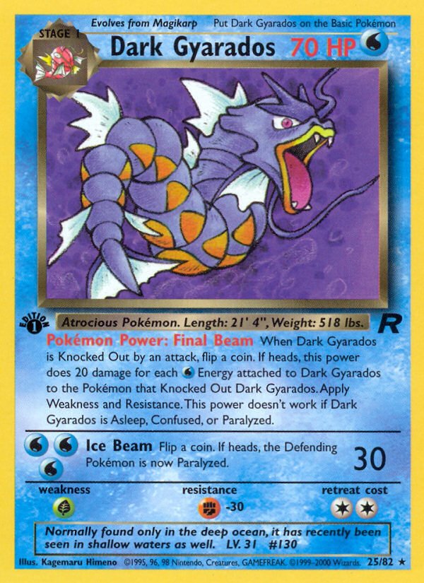 Dark Gyarados (25/82) [Team Rocket 1st Edition] - Dark Crystal Cards