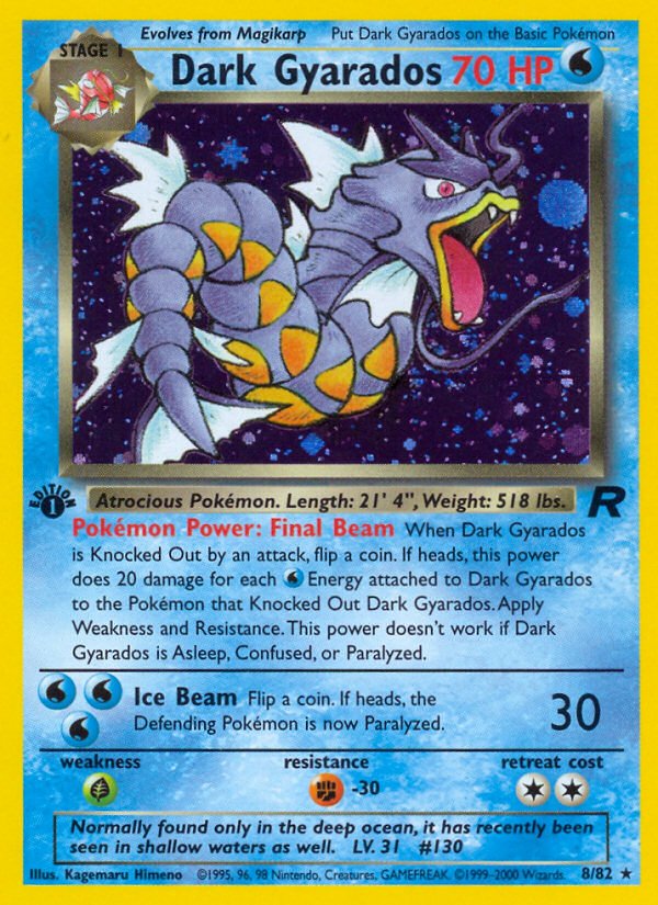 Dark Gyarados (8/82) [Team Rocket 1st Edition] - Dark Crystal Cards