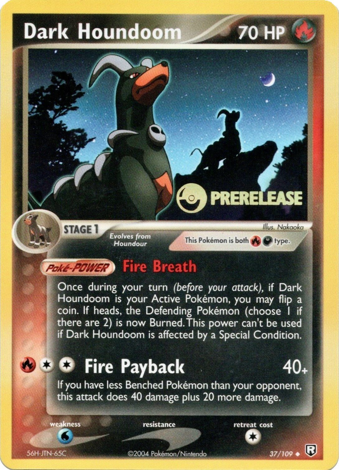 Dark Houndoom (37/109) (Prerelease Promo) [EX: Team Rocket Returns] - Dark Crystal Cards