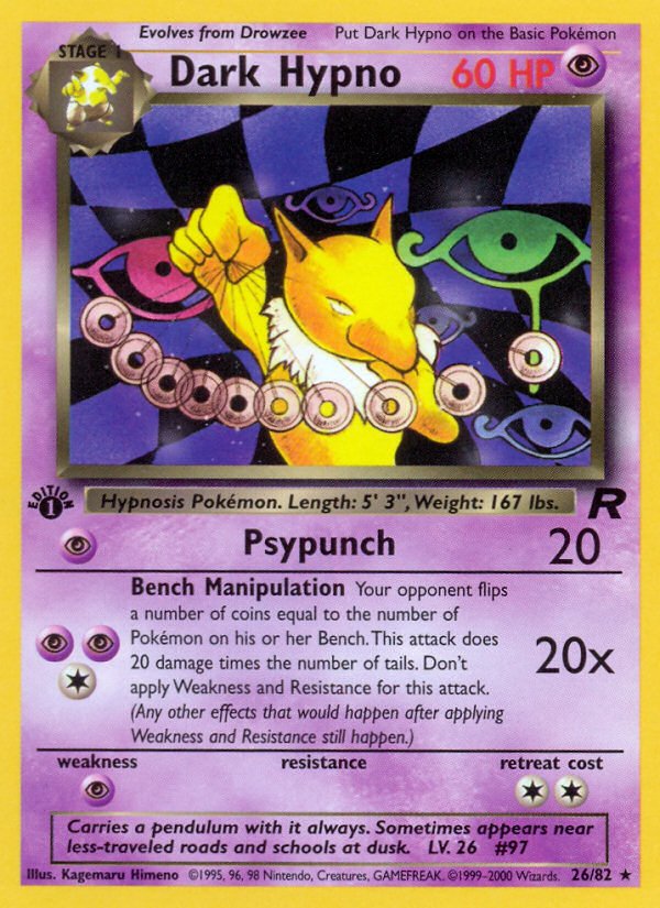 Dark Hypno (26/82) [Team Rocket 1st Edition] - Dark Crystal Cards