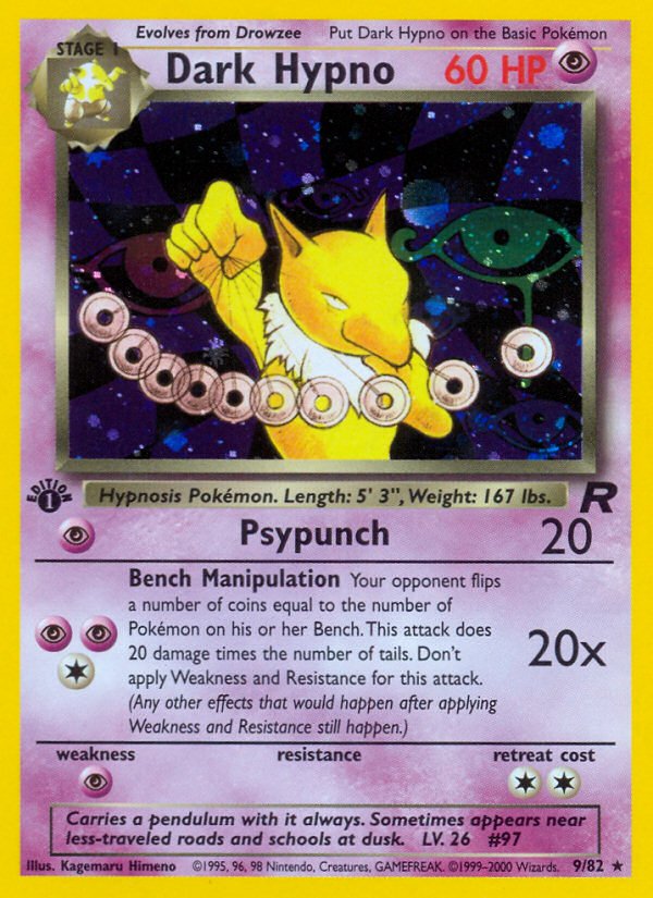 Dark Hypno (9/82) [Team Rocket 1st Edition] - Dark Crystal Cards