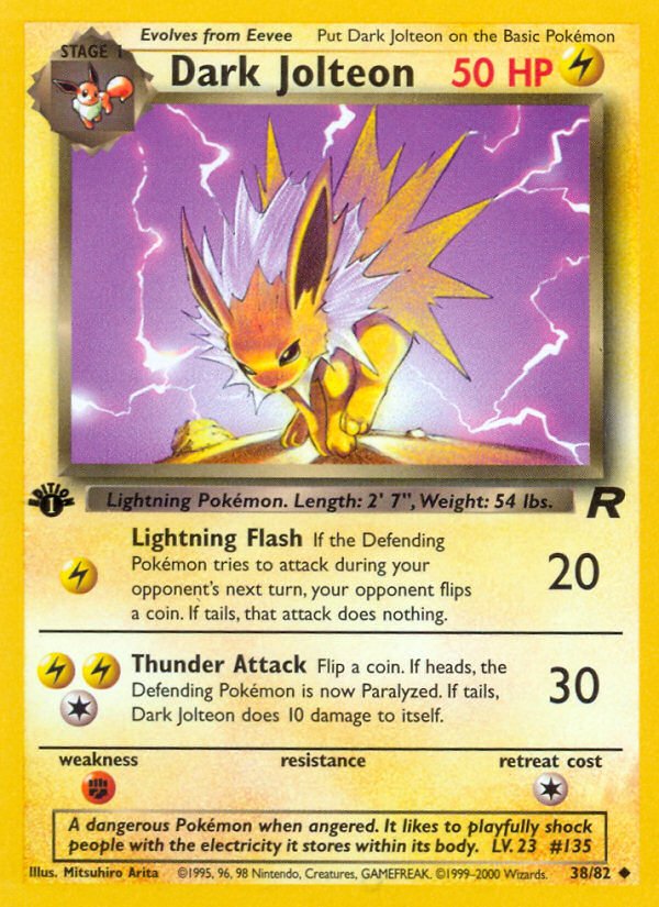 Dark Jolteon (38/82) [Team Rocket 1st Edition] - Dark Crystal Cards