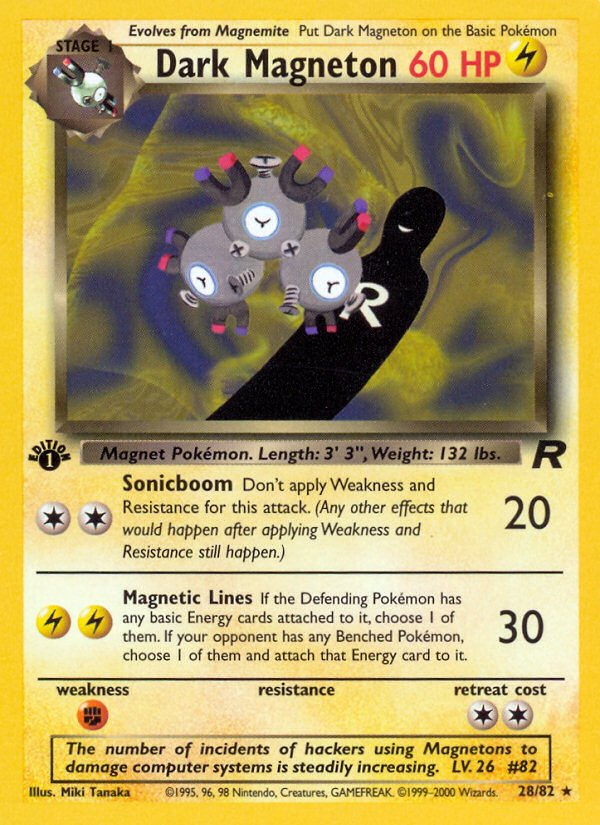 Dark Magneton (28/82) [Team Rocket 1st Edition] - Dark Crystal Cards