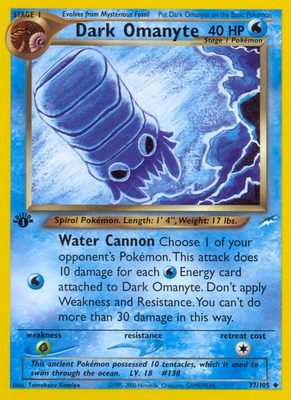 Dark Omanyte (37/105) [Neo Destiny 1st Edition] - Dark Crystal Cards