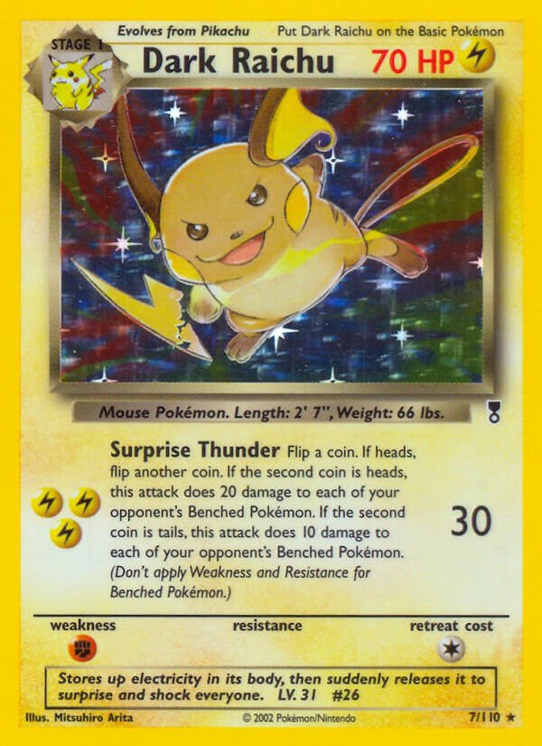 Dark Raichu (7/110) (WotC) (Theme Deck Exclusive) [Legendary Collection] - Dark Crystal Cards