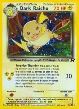 Dark Raichu (83/82) [Team Rocket Unlimited] - Dark Crystal Cards