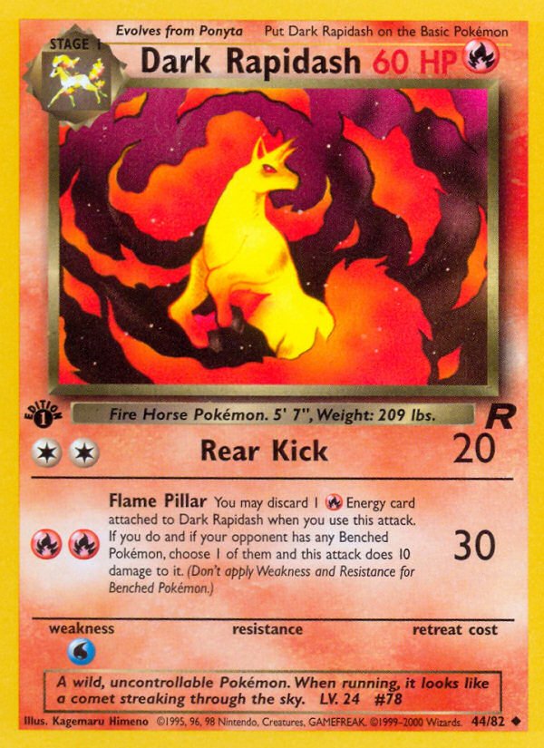 Dark Rapidash (44/82) [Team Rocket 1st Edition] - Dark Crystal Cards