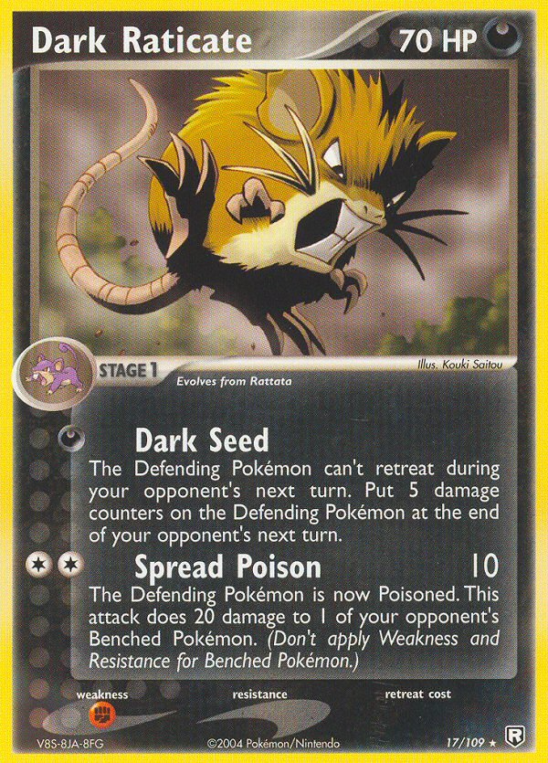 Dark Raticate (17/109) [EX: Team Rocket Returns] - Dark Crystal Cards