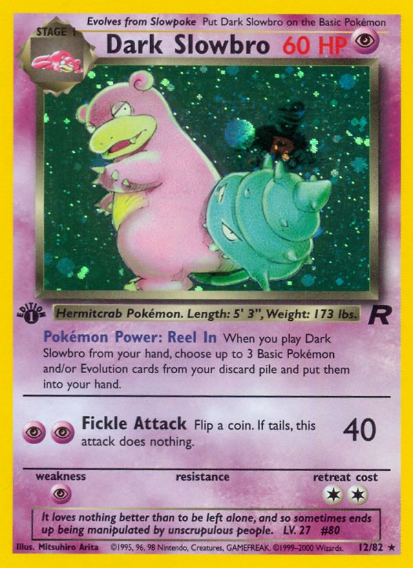 Dark Slowbro (12/82) [Team Rocket 1st Edition] - Dark Crystal Cards