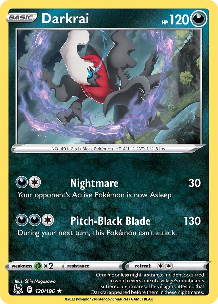 Darkrai (120/196) [Sword & Shield: Lost Origin] - Dark Crystal Cards