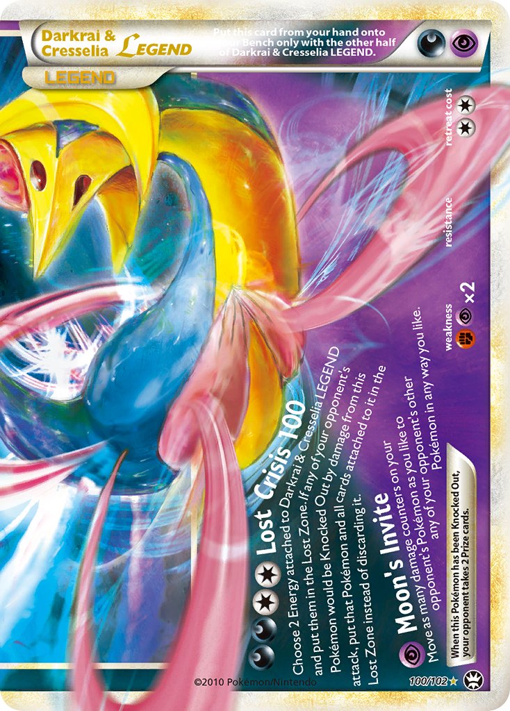 Darkrai & Cresselia LEGEND (100/102) [HeartGold & SoulSilver: Triumphant] - Dark Crystal Cards