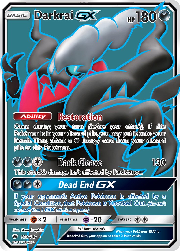 Darkrai GX (139/147) [Sun & Moon: Burning Shadows] - Dark Crystal Cards