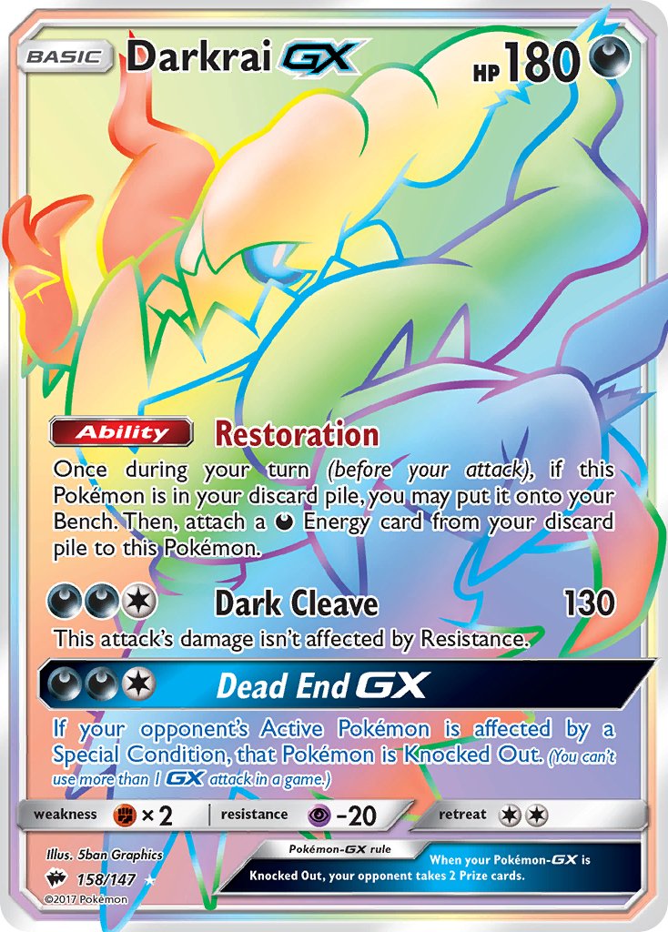 Darkrai GX (158/147) [Sun & Moon: Burning Shadows] - Dark Crystal Cards