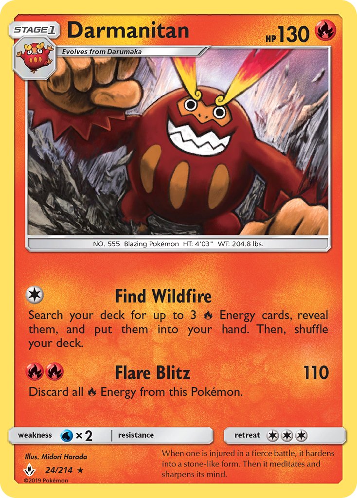 Darmanitan (24/214) [Sun & Moon: Unbroken Bonds] - Dark Crystal Cards