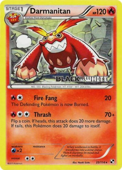 Darmanitan (25/114) (Prerelease Promo) [Black & White: Black Star Promos] - Dark Crystal Cards